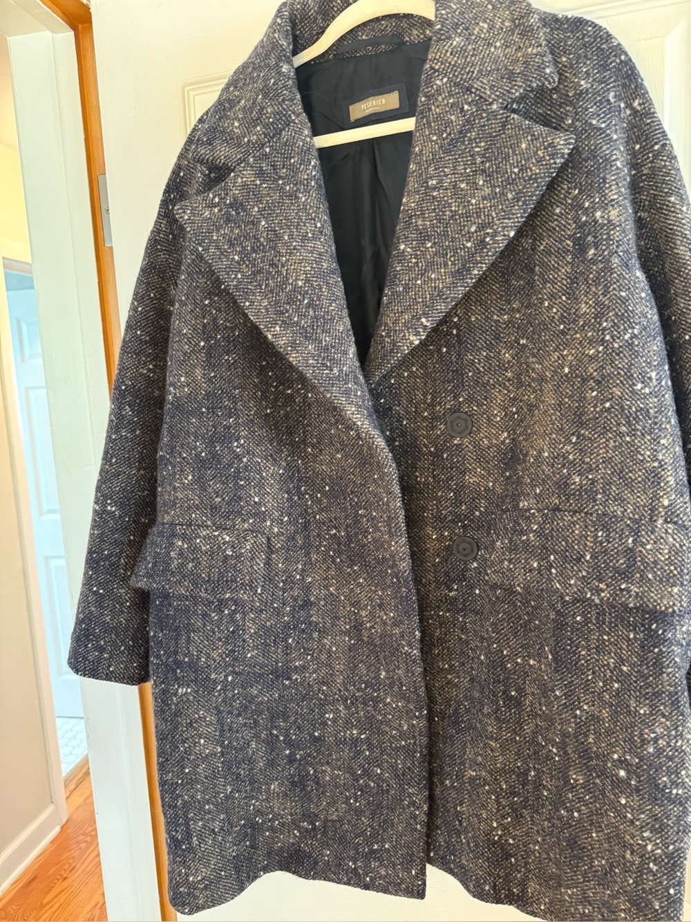Perserico wool tweed long blazer/jacket